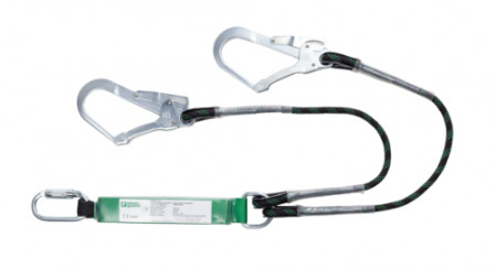 Longe double À  absorbeur corde tressée PIRUS 1,3 m