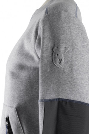 HATO Pull molleton Gris chiné clair taille 00S