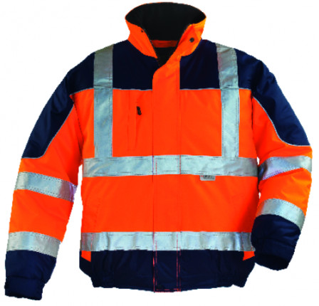 AIRPORT Blouson  hiviz  Orange/Marine, 3M, L classe 2