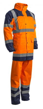 HYDRA Ensemble de Pluie hi-viz Orange/marine, L