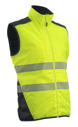 Gilet froid réversible YORU, jaune HV S.2XL