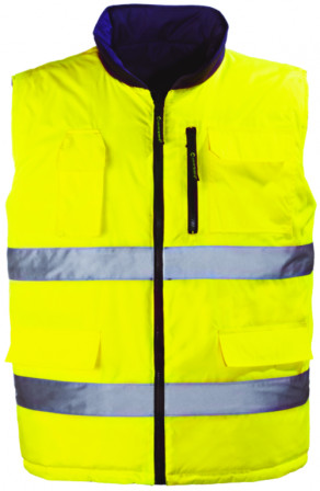 HI WAY gilet réversible jaune/gris, M classe 2