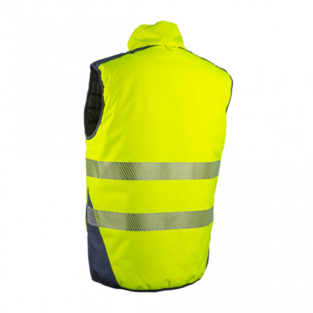 Gilet froid réversible YORU, jaune HV S.2XL