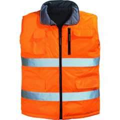 HI WAY Gilet réversible orange/gris, XXXL classe 2