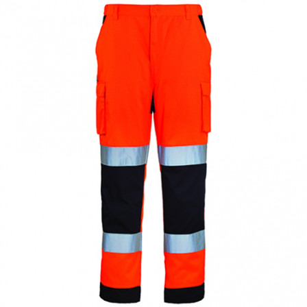 PATROL Pantalon hi-viz orange/marin. 3M XXXL classe 2