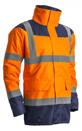 KETA Parka matelassée polyster hi-viz orange/marine, XL