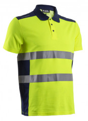 OKI Polo Manches Courtes Jaune HV Marine taille 00L