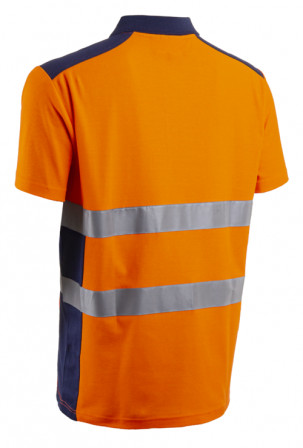 OKI Polo Manches Courtes Orange HV Marine taille 00L