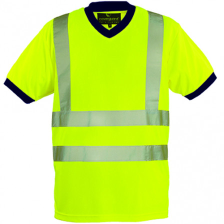YARD T-shirt col V Hi-viz jaune, 100% polyester, M classe 2