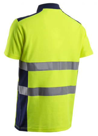 OKI Polo Manches Courtes Jaune HV Marine taille 2XL