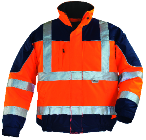 AIRPORT Blouson  hiviz  Orange/Marine, 3M, L classe 2