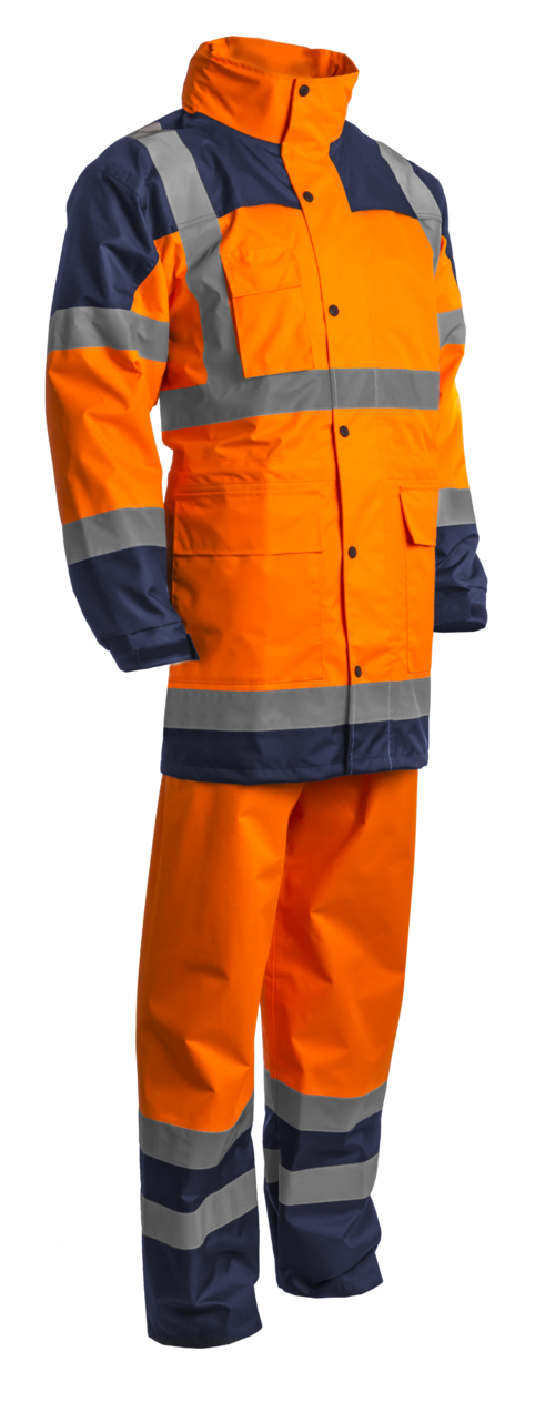 HYDRA Ensemble de Pluie hi-viz Orange/marine, L