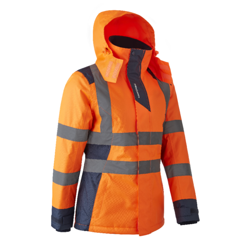 HORA Parka women Orange HV Navy taille XL