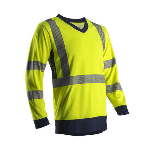 SUNA T-shirt hi-viz jaune/marine polyester, M classe 3