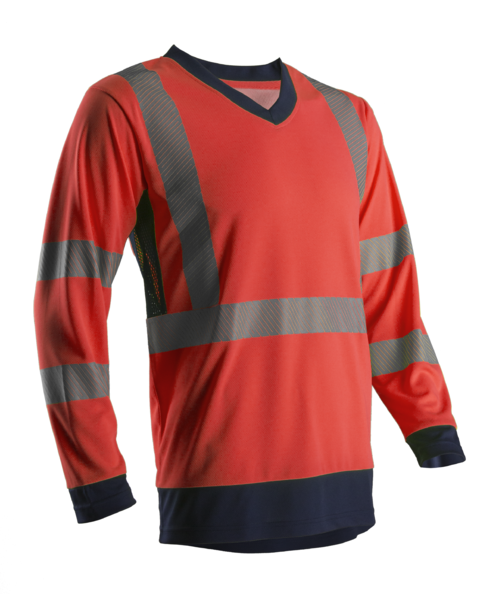 SUNO T-shirt hi-viz Rouge/marine polyester classe 3 taille M
