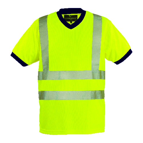 YARD T-shirt col V Hi-viz jaune, 100% polyester, M classe 2
