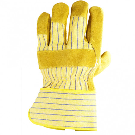 Gants docker crte vachette jaune renfort fleur 