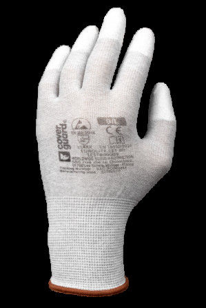 Gants EUROLITE 1EST80 J13 polyester carbon PU bout doigt T11