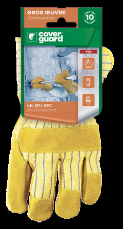 Gants docker crte vachette jaune renfort fleur 