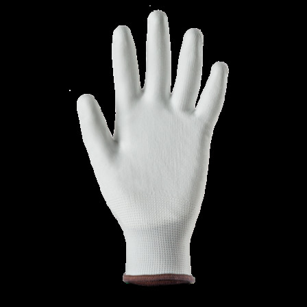 Gants EUROLITE 13P100 J13 PE blanc end. PU blanc T11