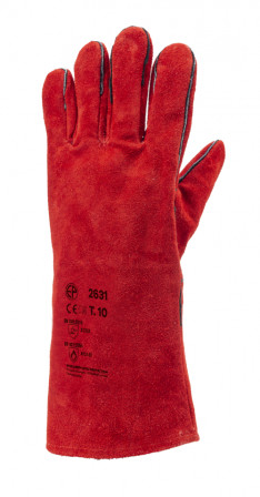 Gants EUROWELD 2631 croute vach rouge dblé molleton T10