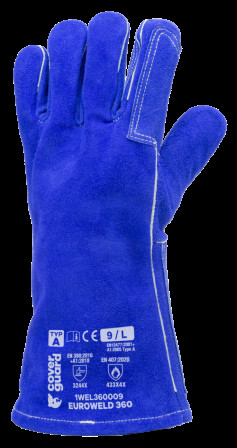 Gants EUROWELD 360 croute vache. bleu, cout. Kevlar, T10