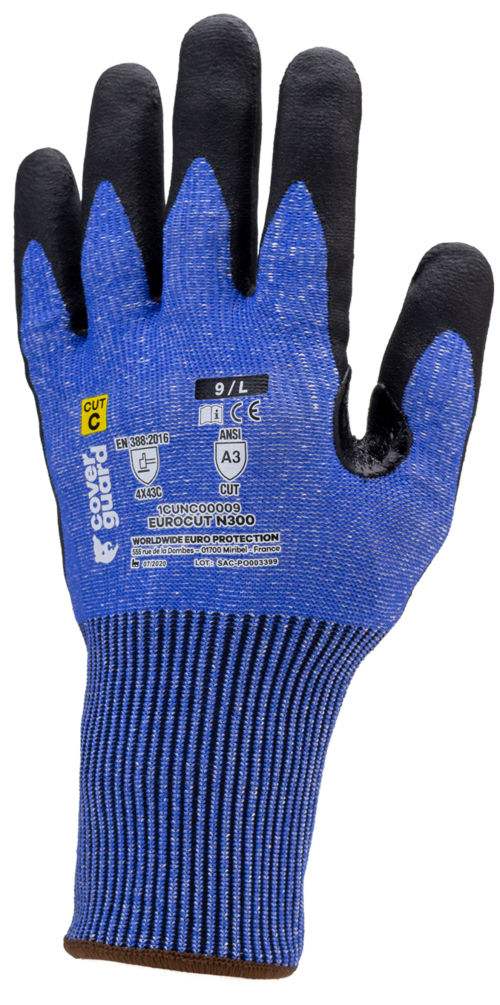 Gants EUROCUT N300 CUT C. HPPE J13 micro mousse nitrile T10