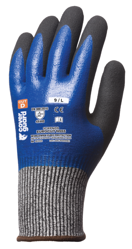 Gants EUROCUT N555 CUT D. HPPE J13 dble end. nitrile T6