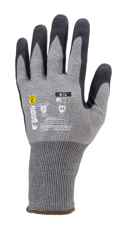 Gants EUROCUT N303 CUT C. HPPE J18 mousse nitr.tactile T6
