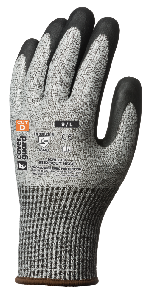 Gants EUROCUT N560 CUT D. HPPE J13 end. Nitr. Noir T8
