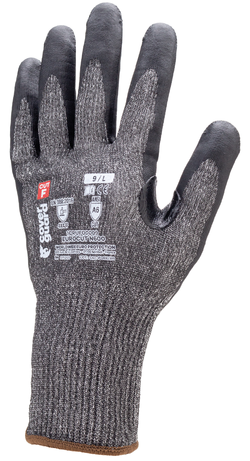 Gants EUROCUT N600 CUT F. HPPE J13 mousse nitr. tactile T10