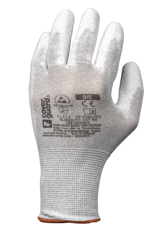 Gants EUROLITE 1EST90 J13 polyester carbon end. PU T10