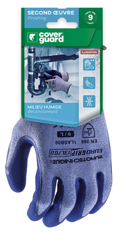 Gants EUROLITE 13L700 J13 PE bleu dble end.lat.bleu  T9