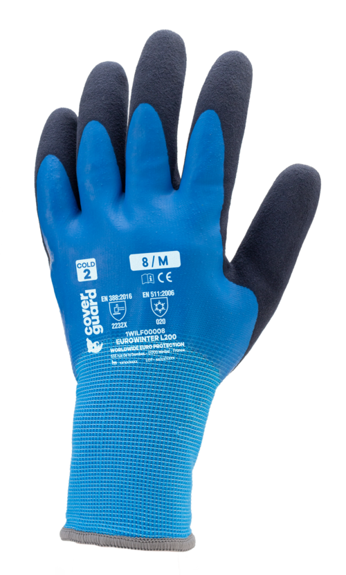 Gants EUROWINTER L200 J13 PE dble end. latex doublé T12