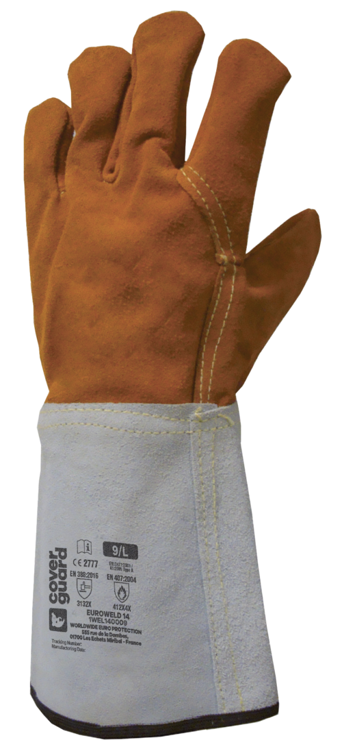 Gants EUROWELD 250 TIG croute bovin manch. 15cm (2625) T10