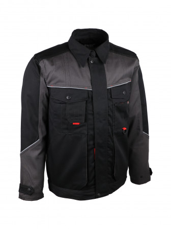 VESTE POLY/COTON NOIR/GRIS,L
