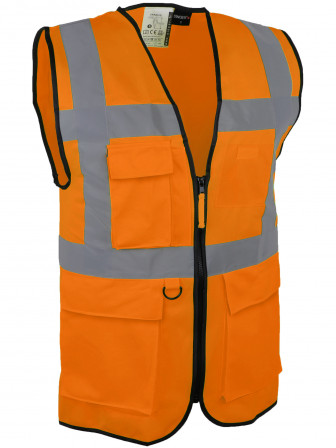 GILET HV ORANGE MULTIPOCHE, S