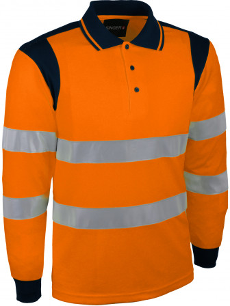 POLO HV ORANGE MANCHE LONG M