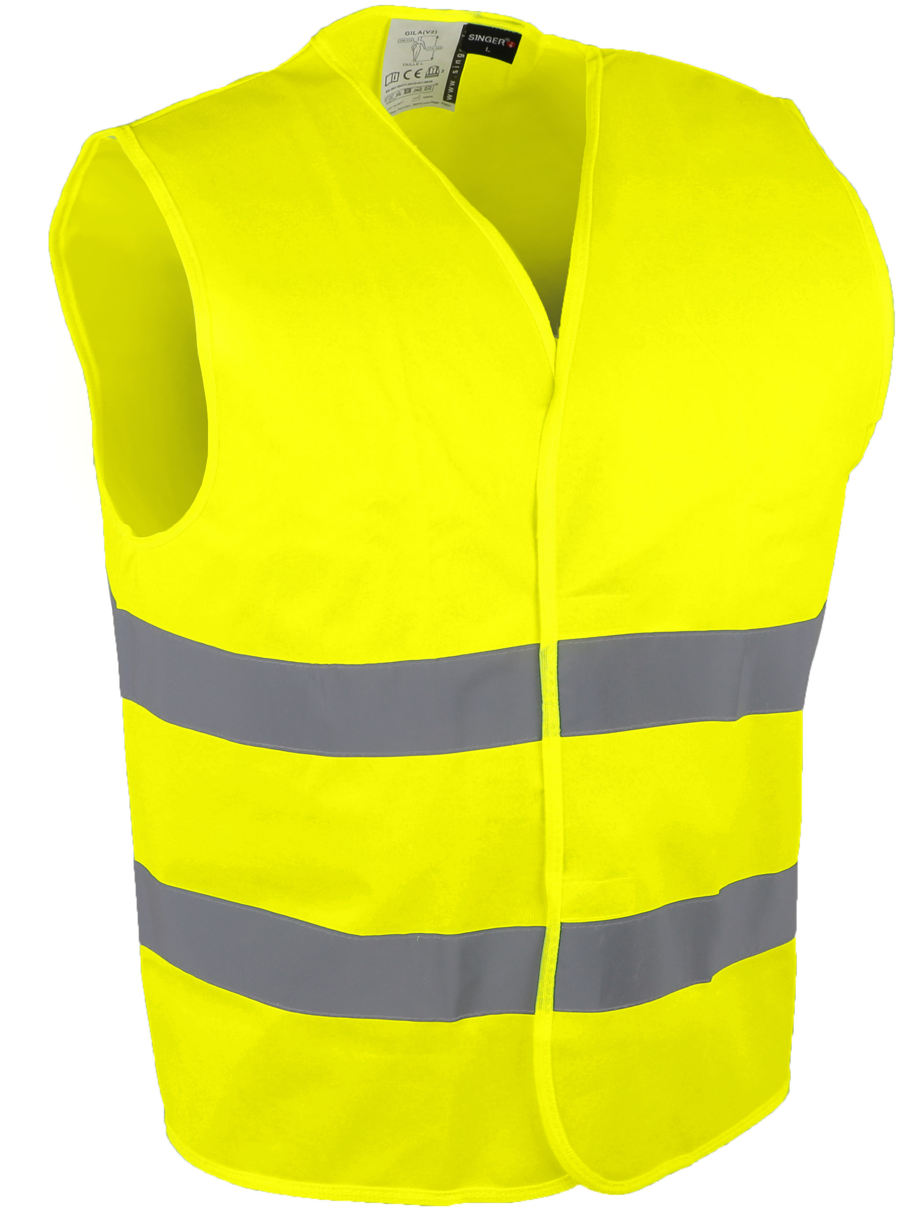 GILET HV JAUNE 2 BDES HOR XL