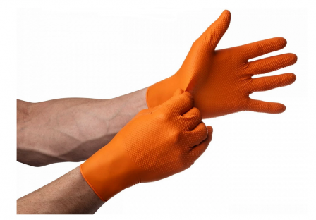 GANT NITRILE NON POUDRE ORANGE GOGRIP TAILLE M