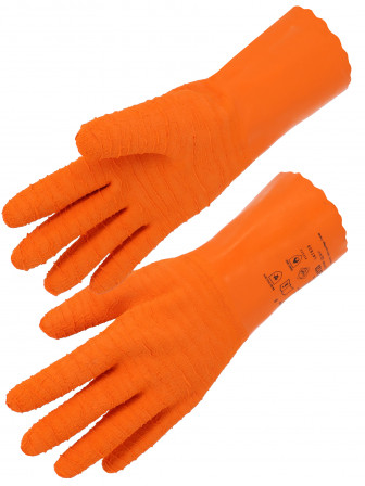 GANTS LATEX ORANGE/INTERLOCK 30CM 9