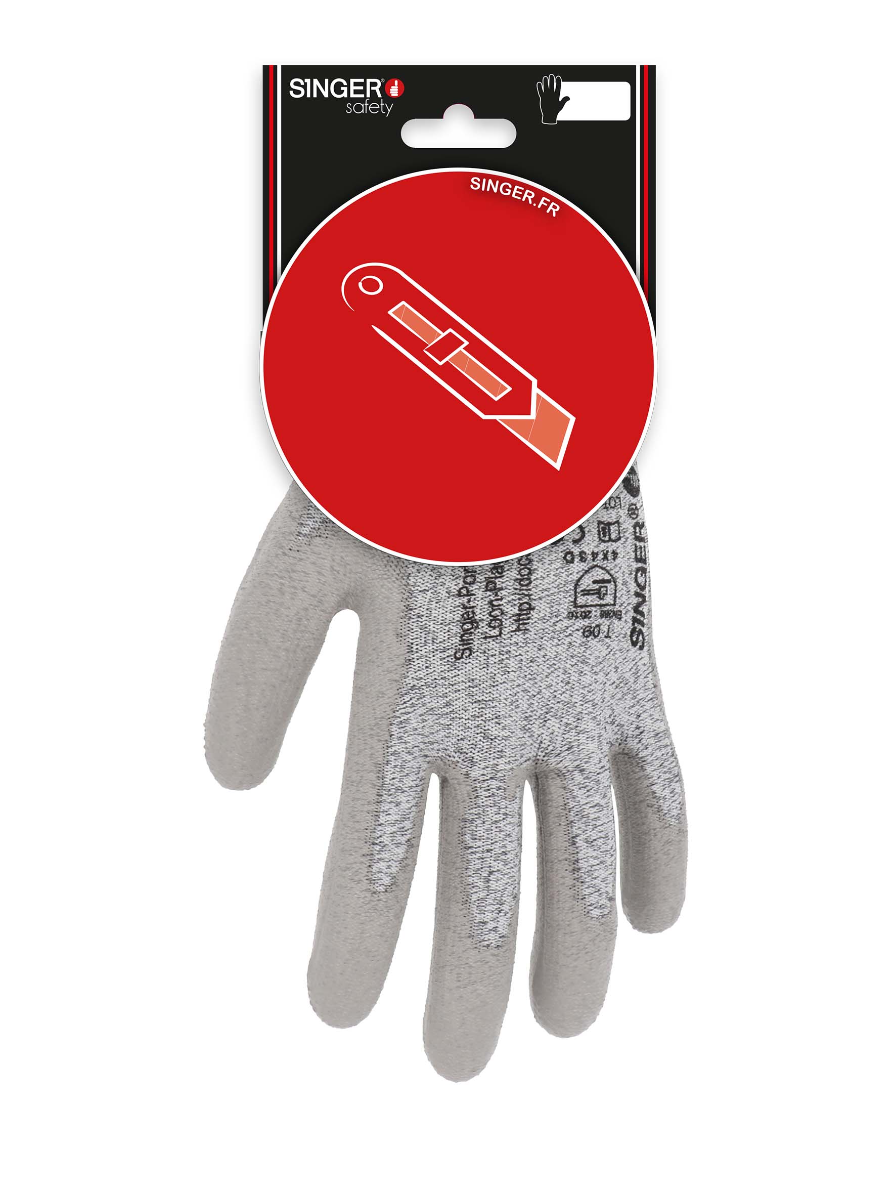 GANTS FIBRE HT GRIS END PU GRIS,6-C