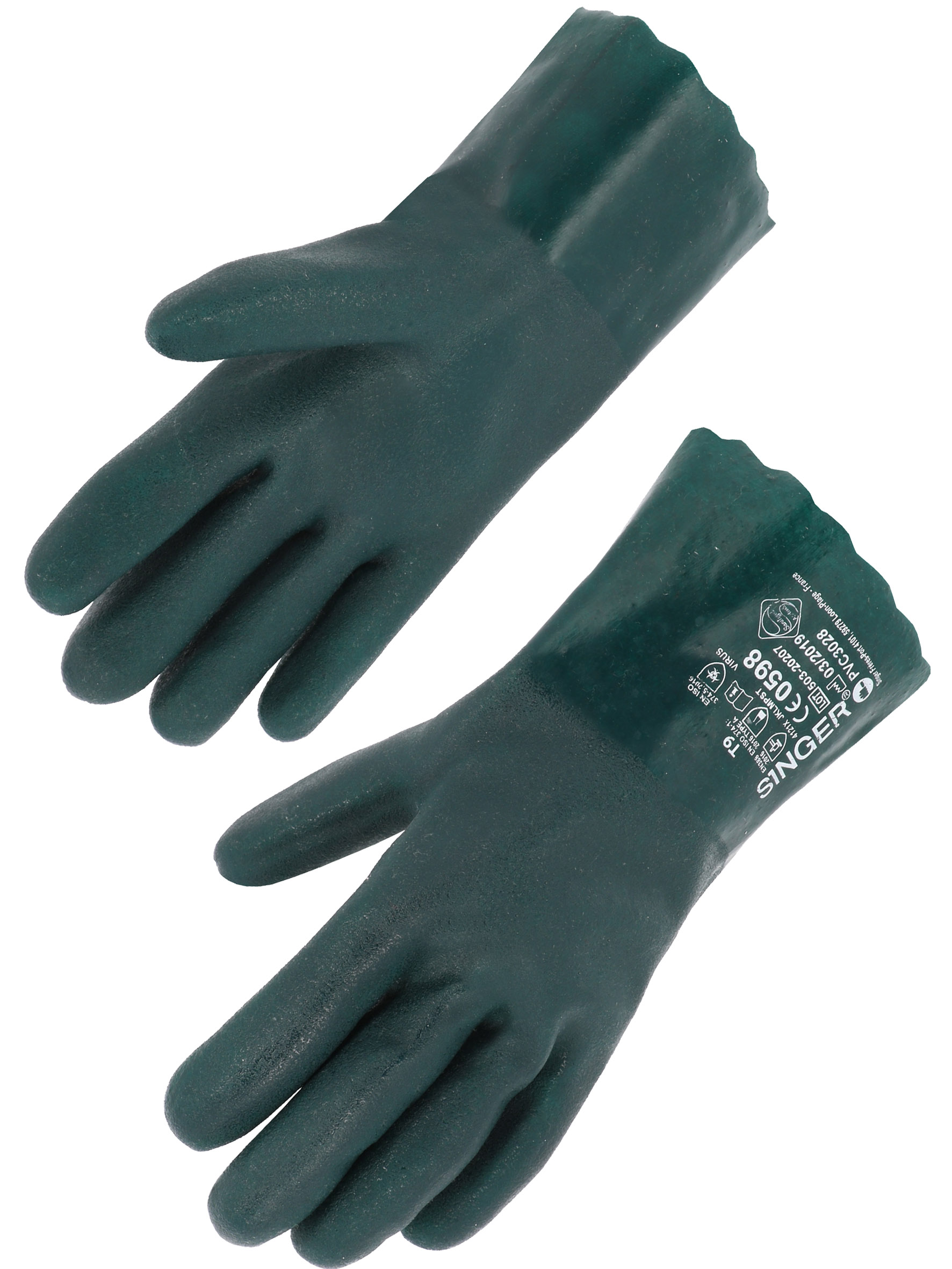 GANTS PVC VERT DBLE ENDUC. 27 CM 9