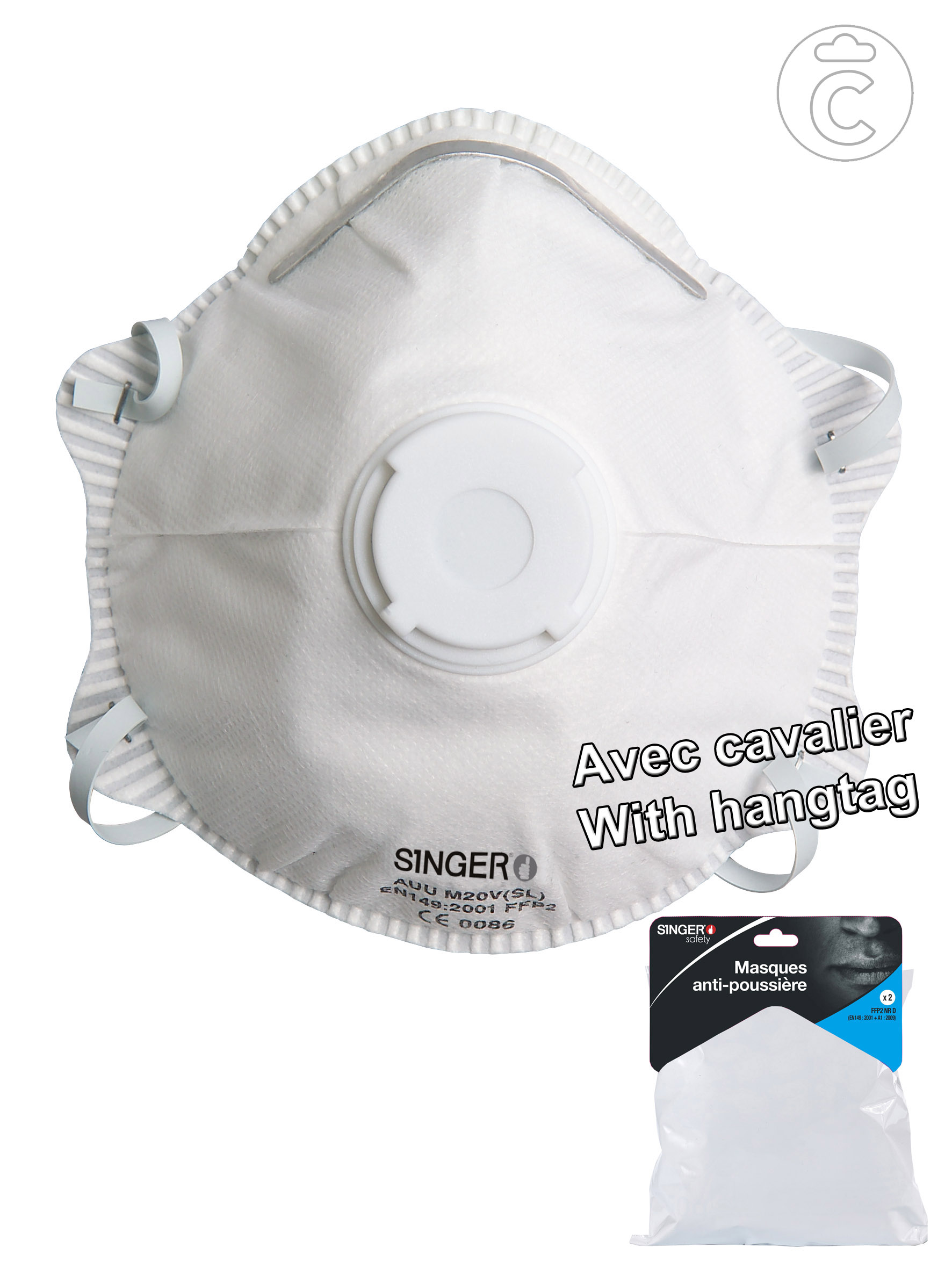 2 MASQUES FFP2D A VALVE, CAV