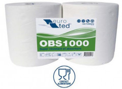 Lot de 2 Bobines d'essuyage micro gaufrées blanches 24 x 30 type 1000