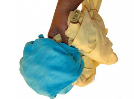 Chiffons d'essuyage T shirt couleurs fins coton carton de 10kg