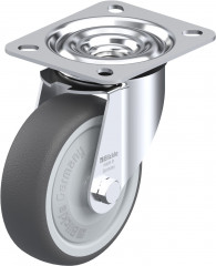 Roulette pivotante polyuréthane thermoplastique avec platine à visser