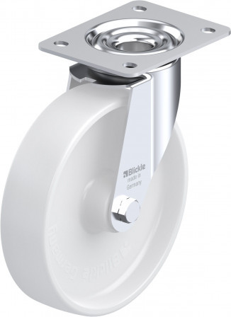 Roulette pivotante polyamide avec platine à visser