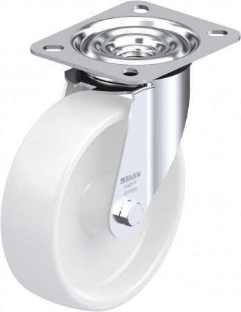 Roulette pivotante polypropylène avec platine à visser