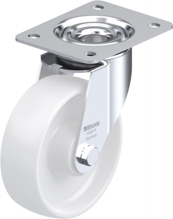 Roulette pivotante polypropylène avec platine à visser
